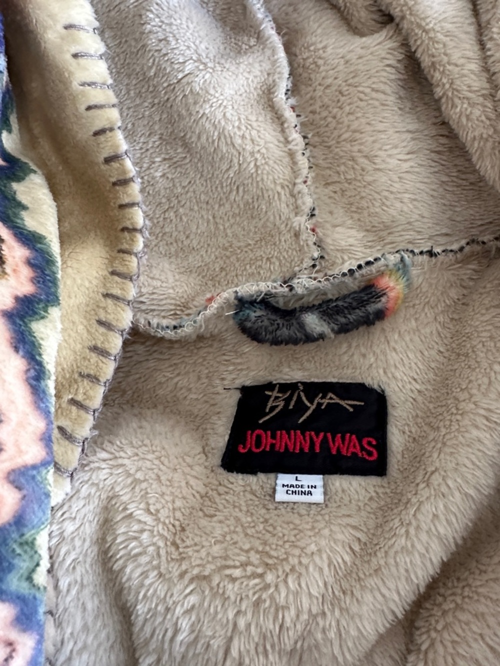 Johnny Was Multicolor Floral Patchwork Hooded Sweater Jacket - Black & Cream - Picture 2 of 8